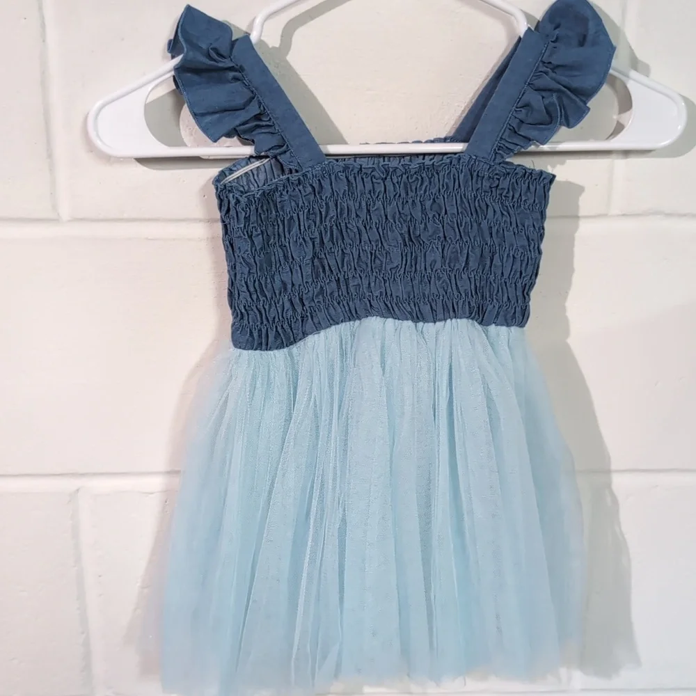 nwot Blue and Light Blue Ruffled Dress